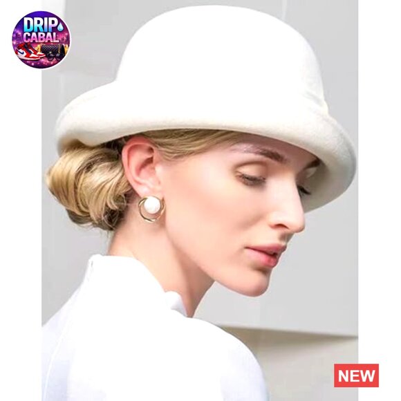 Wool Felt Bowler Hat Fascinator for Church Wedding Derby Events main image 5